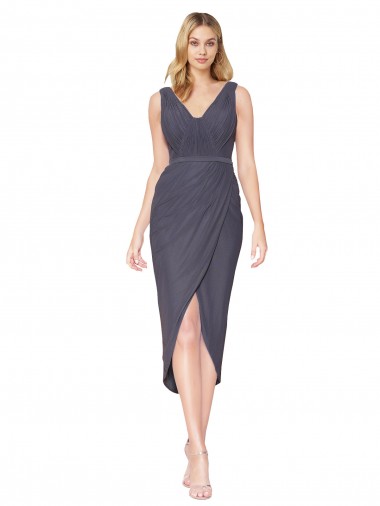 Purchase High Low V-Neck Chiffon Mermaid Wrap Prom Dress