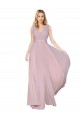 Purchase Draped V-Neck Long Chiffon Prom Dress with Shirred Bodice