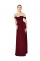 Purchase Shirred Sweetheat Neckline Off the Shoulder Long Chiffon Prom Dress
