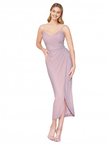 Purchase Short Knee Length Chiffon Wrap Cocktail Prom Dress / Homecoming Dress with Straps