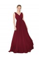 Purchase Draped A-Line V-Neck Floor Length Chiffon Prom Dress
