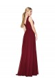Purchase Draped A-Line V-Neck Floor Length Chiffon Prom Dress