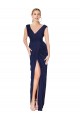 Purchase Draped V-Neck Long Chiffon Prom Dress with Front Slit