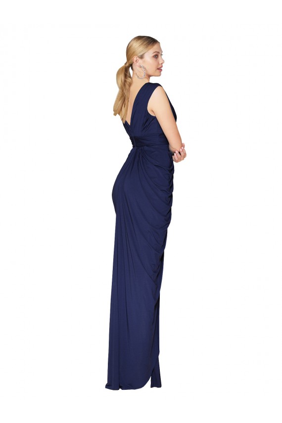 Purchase Draped V-Neck Long Chiffon Prom Dress with Front Slit