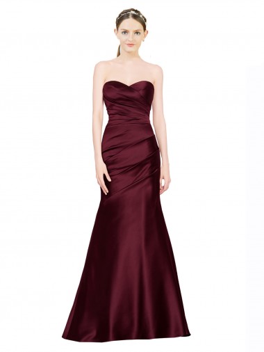 Purchase Mermaid Sweetheart Soft Satin Prom Dress with Pleats