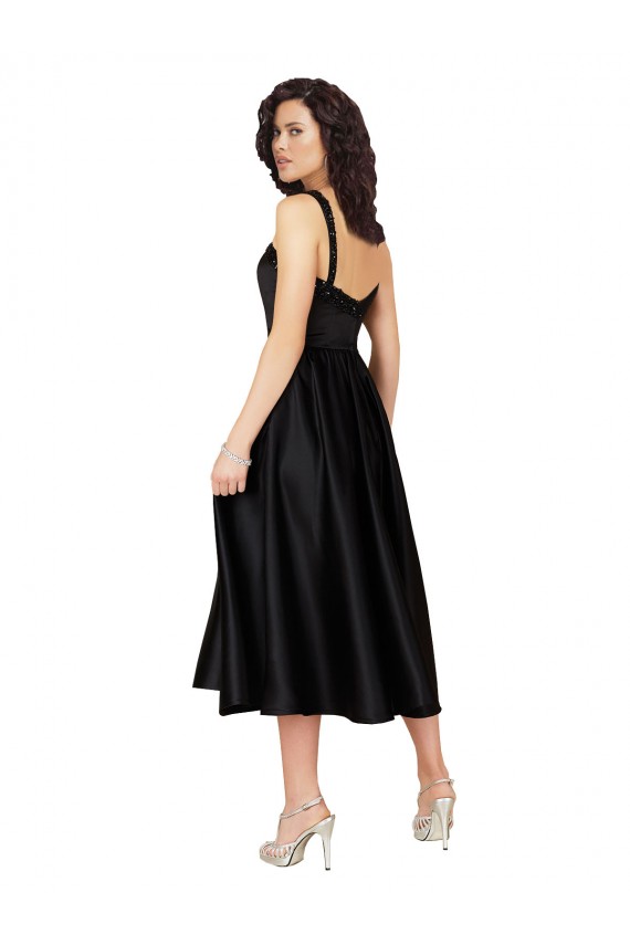Purchase Short Square Neck Satin Cocktail Prom Dress / Homecoming Dress with Beading