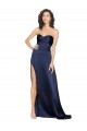 Purchase Knotted Sweetheart Silky Satin Prom Dress with High Side Split