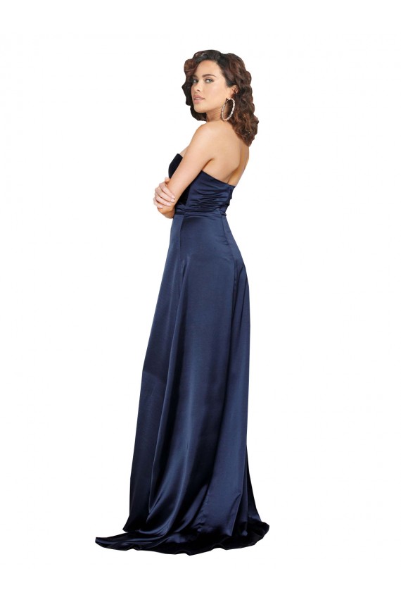 Purchase Knotted Sweetheart Silky Satin Prom Dress with High Side Split