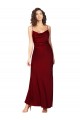 Purchase Cowl Neck Low Back Silky Satin Prom Dress with Thin Back Straps