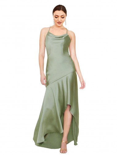 Purchase Silky Satin Prom Dress with Bias Cut Skirt