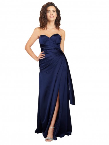 Purchase Floor Length Wrap Skirt Silky Satin Prom Dress