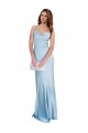 Purchase Open Back with Ties Cowl Neck Sheath Silky Satin Long Bridessmaid Dress