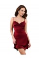 Purchase Midi Length Cowl Neck Silky Satin Short Cocktail Prom Dress / Homecoming Dress