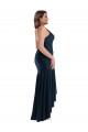 Purchase Pleated Wrap Ruffled High Low Silky Satin Prom Dress