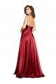 Purchase Cowl Neckline Long Silky Satin Prom Dress with Spaghetti Straps