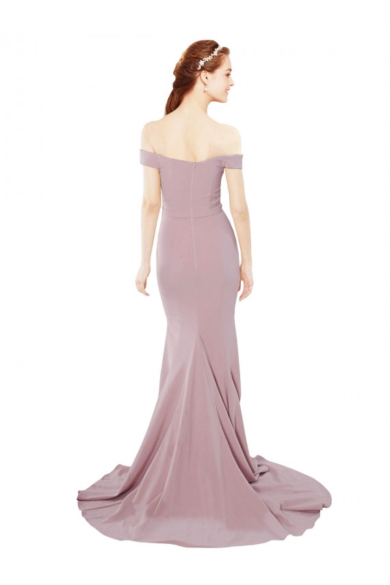 Purchase Off the Shoulder Mermaid Long Sweep Train Prom Dress