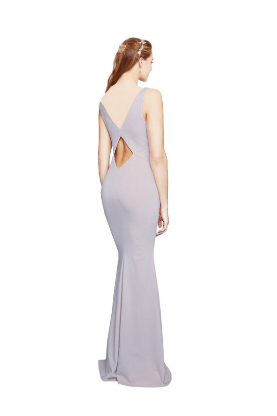 Purchase Cut-Out Back V-Neckline Mermaid Crepe Prom Dress Keyhole Back