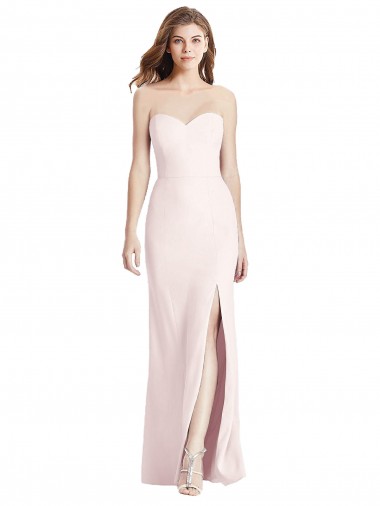 Purchase Strapless Crepe Trumpet Prom Dress with Front Slit