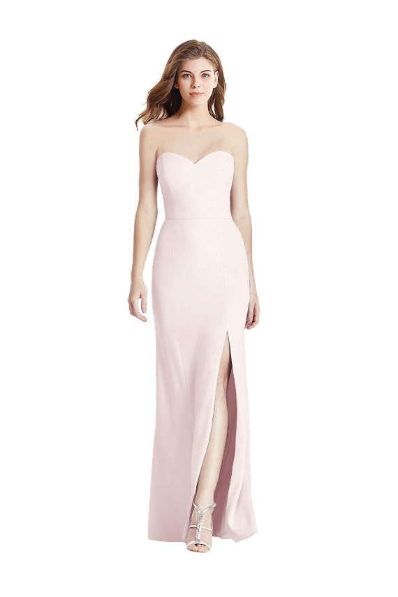 Purchase Strapless Crepe Trumpet Prom Dress with Front Slit