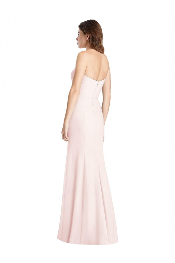 Purchase Strapless Crepe Trumpet Prom Dress with Front Slit
