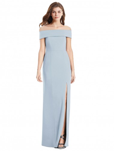 Purchase Cuffed Off the Shoulder Long Trumpet Prom Dress