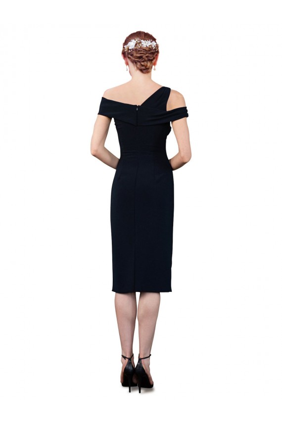 Purchase Draped Cross Shoulder Stretch Crepe Cocktail Prom Dress / Homecoming Dress