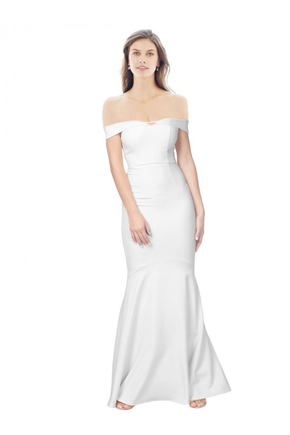 Purchase Mermaid Off the Shoulder Long Crepe Prom Dress with Low Back