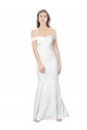 Purchase Mermaid Off the Shoulder Long Crepe Prom Dress with Low Back