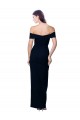 Purchase Off the Shoulder Long Full Length Crepe Prom Dress with Side Split
