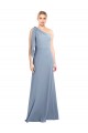 Purchase Draped Flutter Sleeves One Shoulder Stretch Crepe Prom Dress