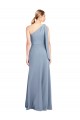Purchase Draped Flutter Sleeves One Shoulder Stretch Crepe Prom Dress