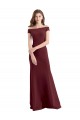 Purchase Off the Shoulder Fit and Flare Stretch Crepe Prom Dress