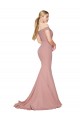 Purchase Off the Shoulder Sweetheart Long Sweep Train Crepe Prom Dress