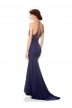 Purchase High Neck Fishtail Crepe Prom Dress with Open Back Detail