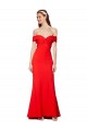 Purchase Cross Front and Back Bardot Sleeveless Crepe Maxi Prom Dress