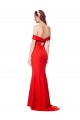 Purchase Cross Front and Back Bardot Sleeveless Crepe Maxi Prom Dress