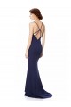 Purchase Fishtail High Neck Maxi Crepe Bridesmiad Dress with Strappy Back Detail