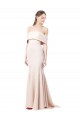 Purchase Mermaid Bardot Maxi Crepe Bridesmiad Dress with Fishtail Train