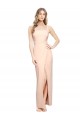 Purchase Floor Length Square Neck Long Sheath Crepe Prom Dress 