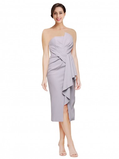 Purchase Short Strapless Crepe Cocktail Prom Dress / Homecoming Dress with Ruffles