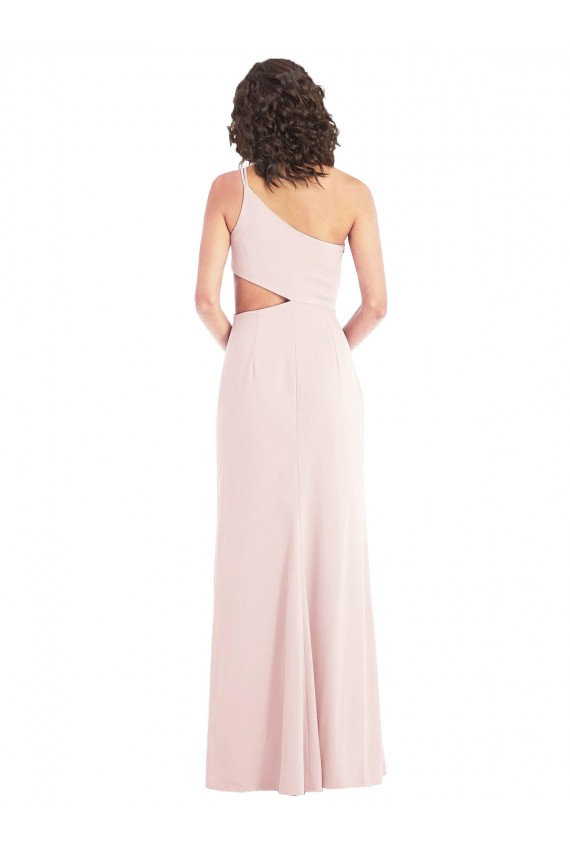 Purchase Flirty One Shoulder Midriff Cutout Maxi Crepe Prom Dress