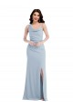 Purchase One Shoulder Draped Cowl Neck Maxi Prom Dress