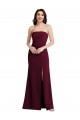 Purchase Strapless Crepe Maxi Prom Dress with Front Slit