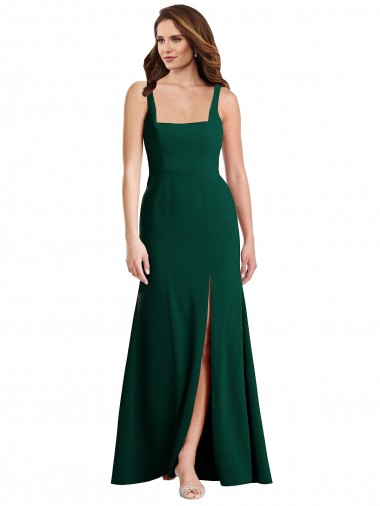 Purchase Square Neck Trumpet Maxi Prom Dress with Front Slit