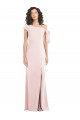 Purchase Off the Shoulder Tie Detail Trumpet Crepe Prom Dress with Front Slit