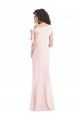 Purchase Off the Shoulder Tie Detail Trumpet Crepe Prom Dress with Front Slit