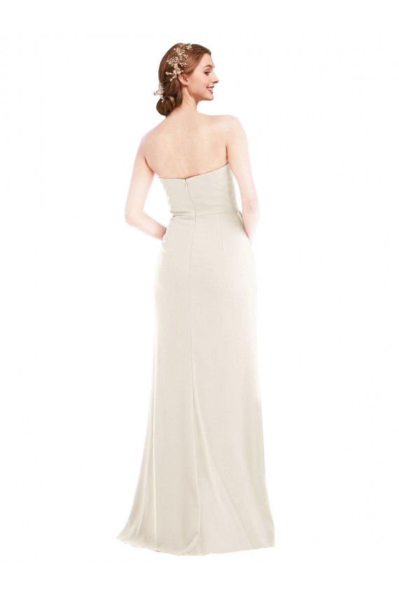 Purchase Long Strapless Tuxedo Maxi Prom Dress with Front Slit & Pockets