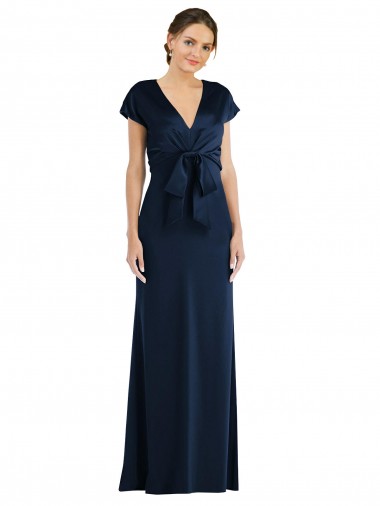 Purchase Soft Bow Blouson Bodice Trumpet Crepe Prom Dress