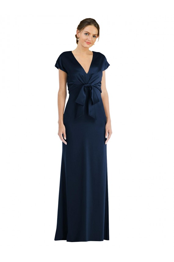 Purchase Soft Bow Blouson Bodice Trumpet Crepe Prom Dress