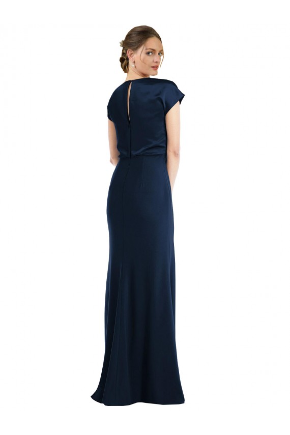 Purchase Soft Bow Blouson Bodice Trumpet Crepe Prom Dress